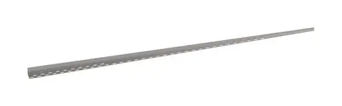 Helles, längliches Aluminiumprofil mit Löchern zur Befestigung, geeignet für den seitlichen Anschluss; von der Marke Hansgrohe.